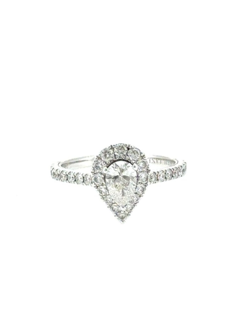 Neil Lane 14K White Gold 1.00ctw Pear Diamond Halo Engagement Ring Size 6.75